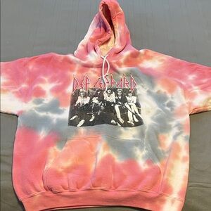 Def Leppard Plus Size Tie-Dye Hoodie for Women